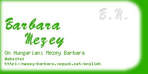 barbara mezey business card